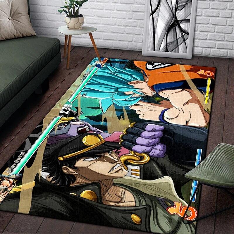 Jojo Anime Beautiful Painting Carpet for Living Room Large Area Rug Black Soft Carpet Home Decoration Mats Boho Rugs Picnic