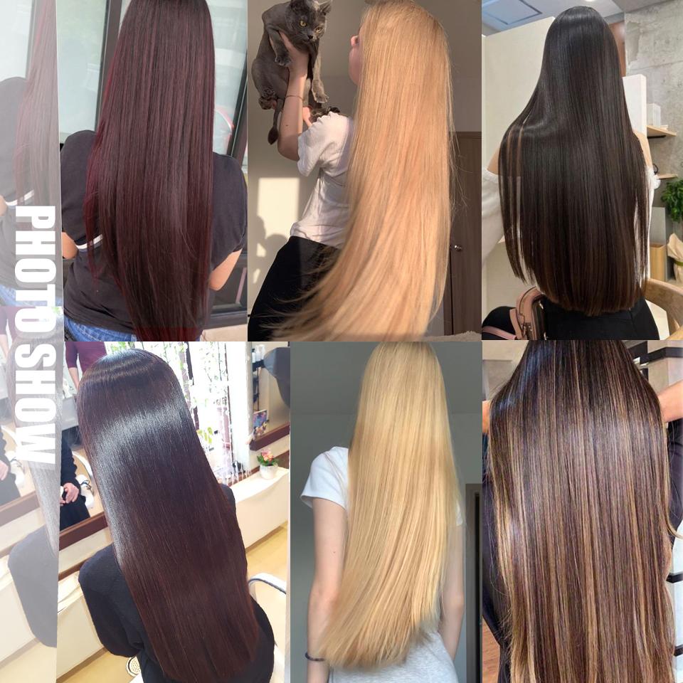 One-piece Straight Hair Extension Synthetic Wig Female Elastic Fishing Line Style Natural Seamless Smooth Hair Extension Wig