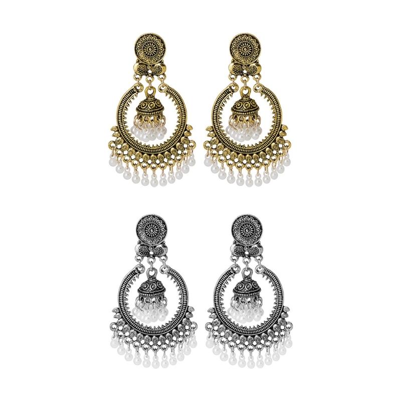 Stylish Long Dangle Earrings Handmade Pearls Tassels Earrings Beads Pendant Earrings Perfect for Women Party Accessories