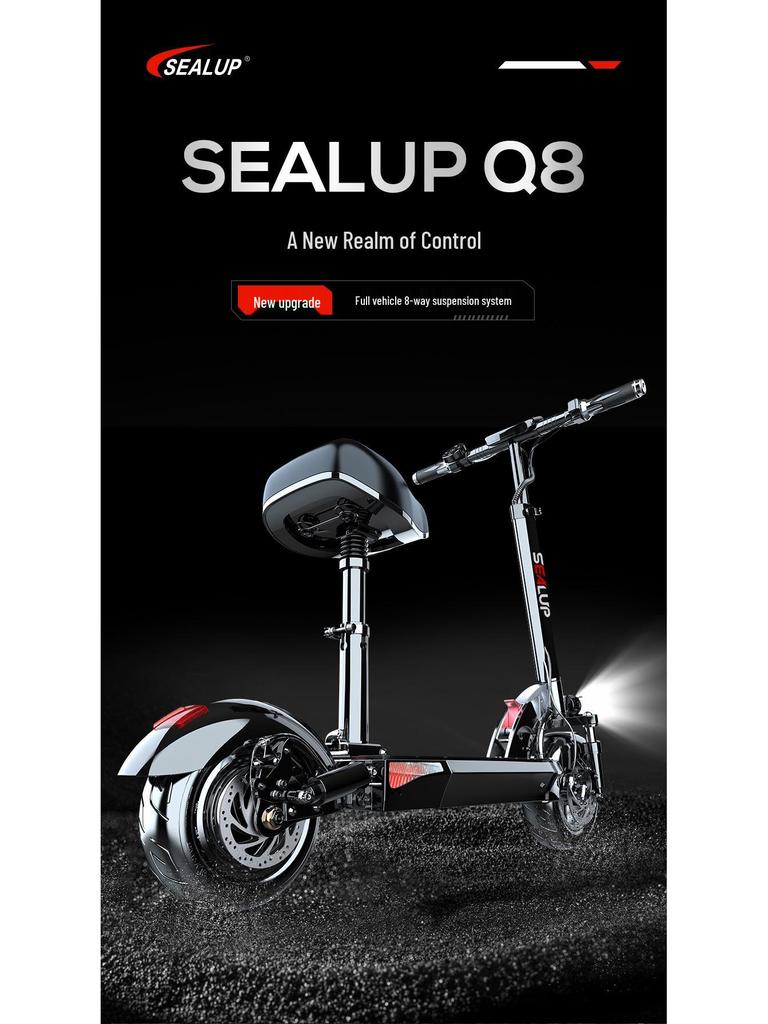 Hirop Adult Folding Electric Scooter, 10-Inch Aluminum Alloy, Two-Wheel Ride-On