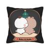 Bubu Dudu Couple Pandas Cartoon Pillow Case Custom Pillow Cover Retro Trendy Pillowcases For Living Room Sofa