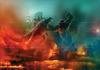 Godzilla Vs King Kong Cartoon Backdrop Banner Monster Clash Adventure Theme Kids Birthday Party Decor Photo Background Supplies