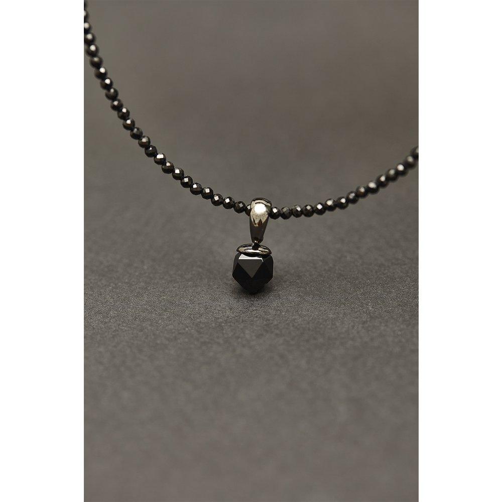 [Hazina] 2mm Black Spinel Necklace - Black Spinel