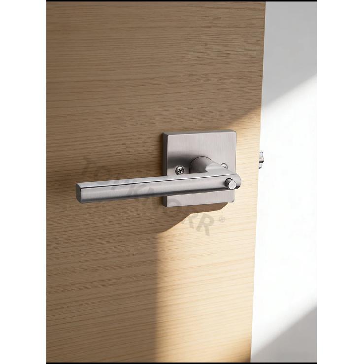 Home Use 304 Stainless Steel Square Handle Door Lock Magnetic Absorption Keyless Indoor Bathroom Silent Door Knob Lock