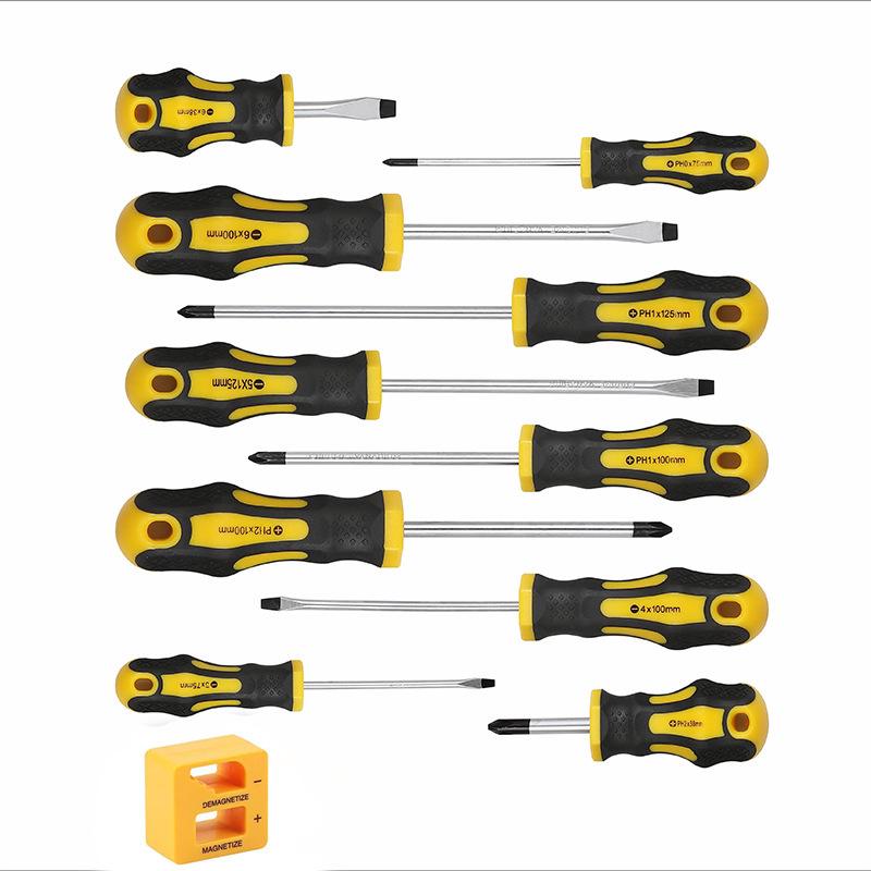 Household Multi-Functional Repair Tool Set with Taper Handle Screwdriver