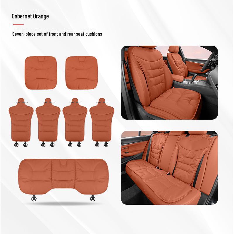 Universal Ventilated Nappa Leather Car Seat Cushions - Four Seasons, Breathable, High-Grade, Perforated Design for All Models.