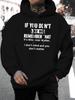 2025 Unisex Casual Versatile Style Fashion Hoodie, I Don'T Like Or Mind Slogan Letter Print - Casual Pullover, Kangaroo Pocket, Stretchy Fabric, Machi