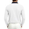 Autumn Mens Solid Long Sleeve Polo Shirt Contrast Striped Lapel Collar Button Placket Breathable Golf Casual Wear Tees