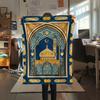 1Pc Muslim Print Flannel Blanket, High quality Comfortable for All Seasons, Home Decor, Warmth and Comfort, Perfect for Christmas Gifts W130