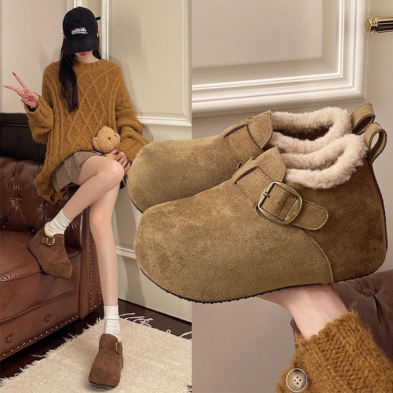 Women's thick-soled winter lightweight warm winter cold padded snow boots non-slip wear-resistant casual sneakers cotton boots fur shoes