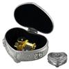 Stunning Silver Alloy Heart Shape Music Box For Kids With Classic Wind Up Mechanism
