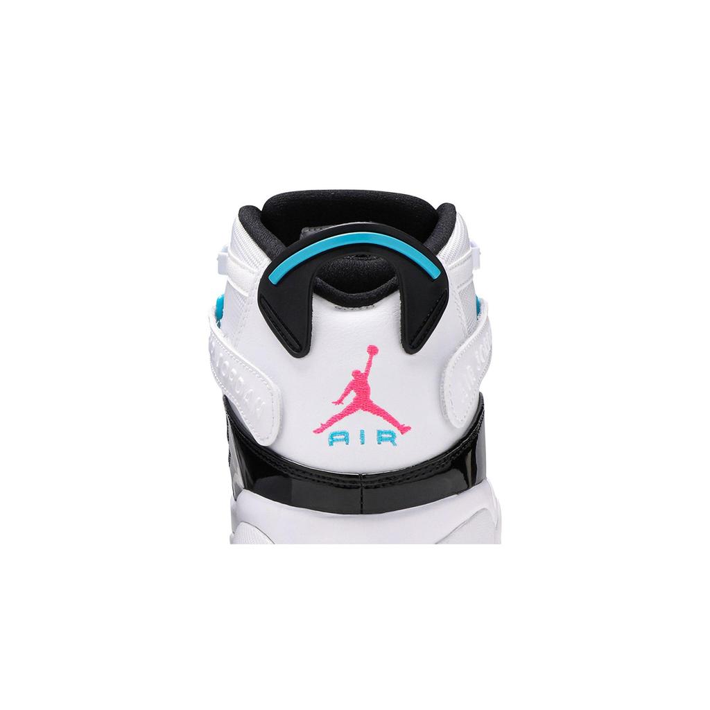 Air Jordan 6 Rings 'South Beach' (Unisex) Scarpe da Basket Vintage Bianche / Rosa Iper-Azzurro Fury-Nero CK0017 100