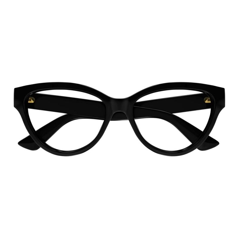 Gucci [Available prescriptions] Cat Eye Logo decoration, acetate cat eye optical frame, women's black Black 55 dust bag + glasses case (random color)