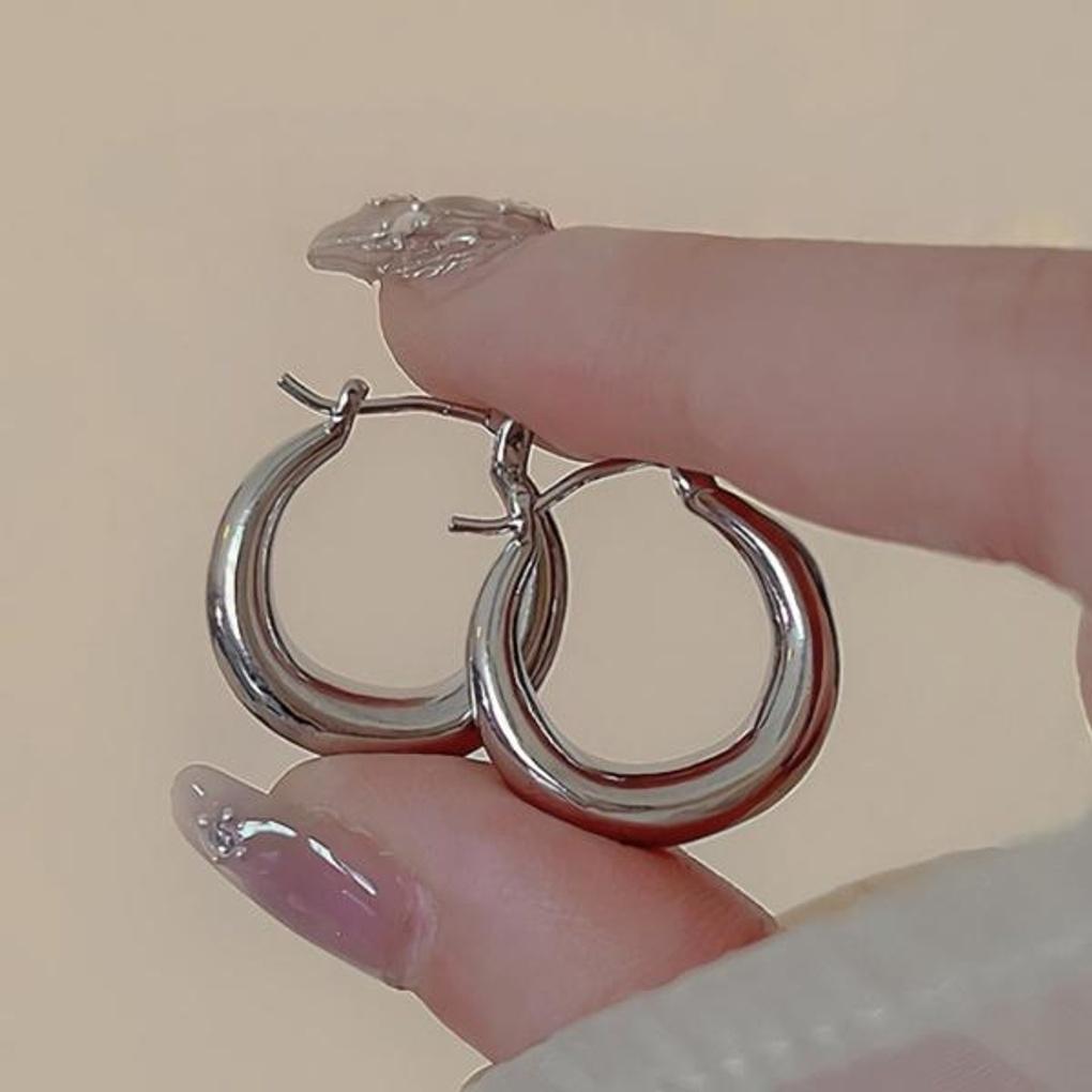 Women's Accessories Plain Cold Hoop Earrings 2color