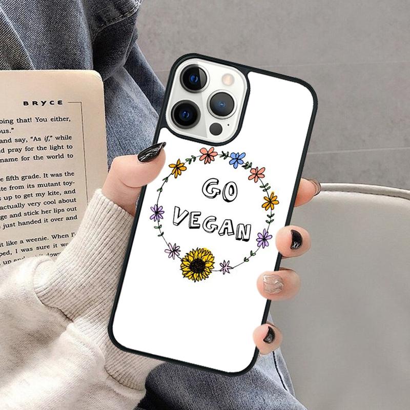 Vegetarian Quotes VEGAN FOOD ANIMAL LOVE VEGGIE Phone Case for iPhone 17 Air 16 16e 15 Plus for Apple 13 11 12 14 Pro Max
