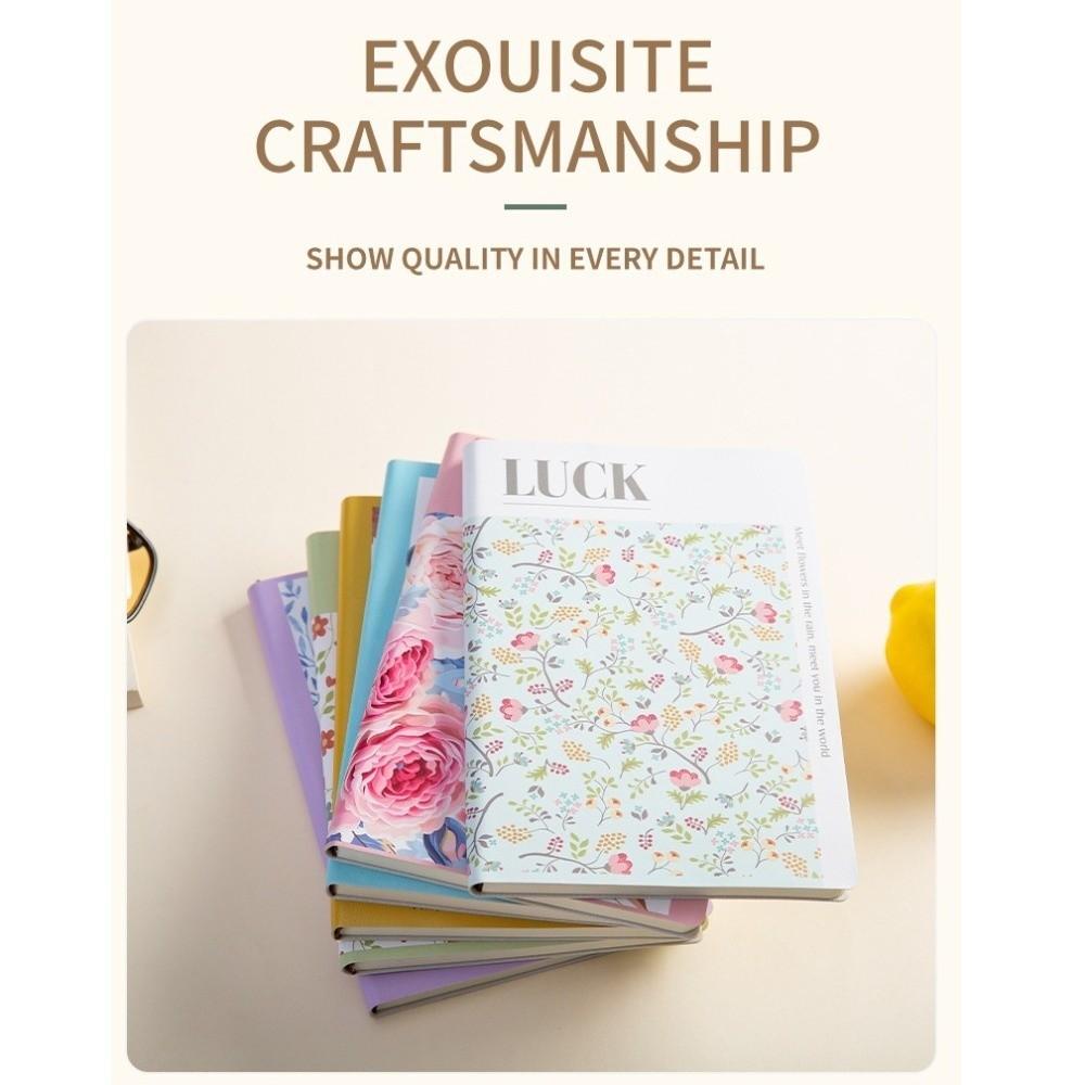 Thickened Office Journal Diary Notepad Cute Class lined NoteBook Floral Flower Notebook School