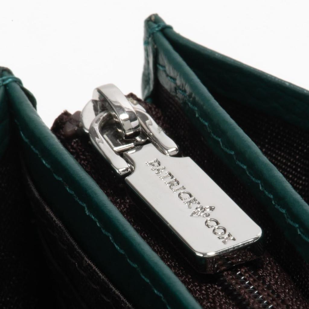 Patrick Cox Baron 2 Damen Reißverschluss-Langbörse, Schlanke Passform, Markenlogo, PXLWDCT2, Grün