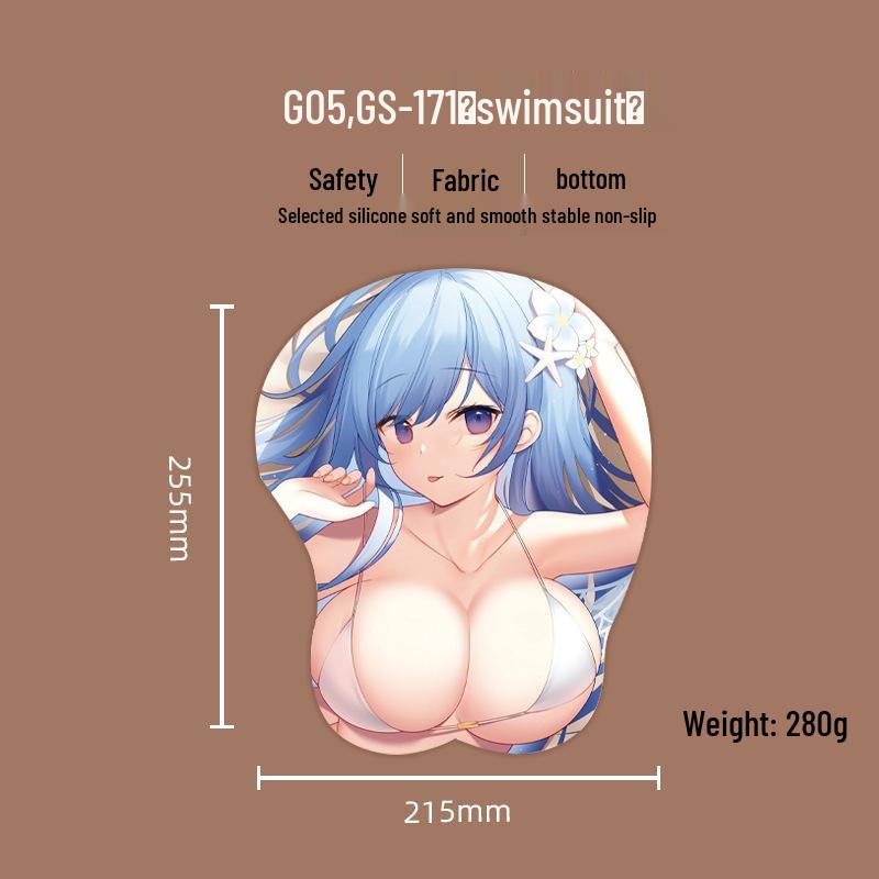 Beautiful Anime 3D Silicone Wrist Rest Mouse Pad - Creative Design, Hot Selling