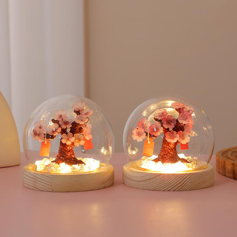 Handmade Peach Cherry Flower Ornament Cozy Creative DIY Craft Charming Atmosphere Decor Piece for Bedroom Home Decoration
