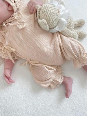 Summer Mesh Lace Romper with Snap Crotch for Girls