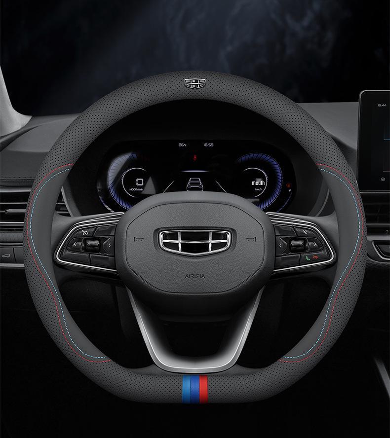 Ultra-Thin Genuine Leather Steering Wheel Cover for Geely Models