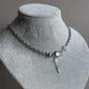 North Star Necklace Geometric Stainless Steel Pendant For Women With Thorns Style