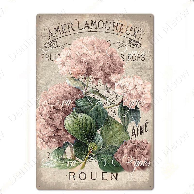 Frisch geschnittene Blumen Vintage Metallblechschild Wandplakette für Floristen Garten Hinterhof Café Familiengeschenk Dekoration N