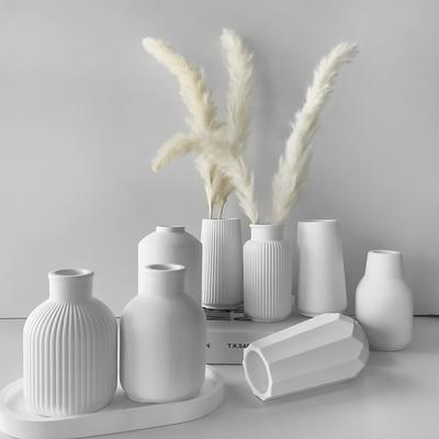 Stripes Vase Silicone Mold DIY Gypsum Vase 3D Ornaments Molds Epoxy Plaster Concrete Flower Pot Mould Gardening Decoration