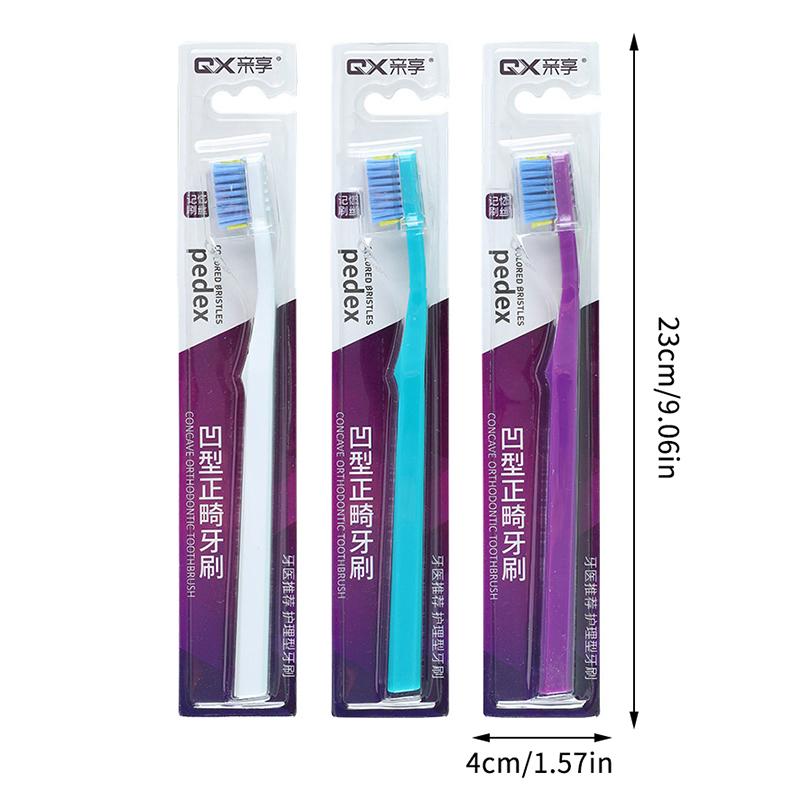 1/3 Pcs Deeply Clean Orthodontic Braces Adult Orthodontic Toothbrushes Dental Soft Toothbrush With Dust Cover