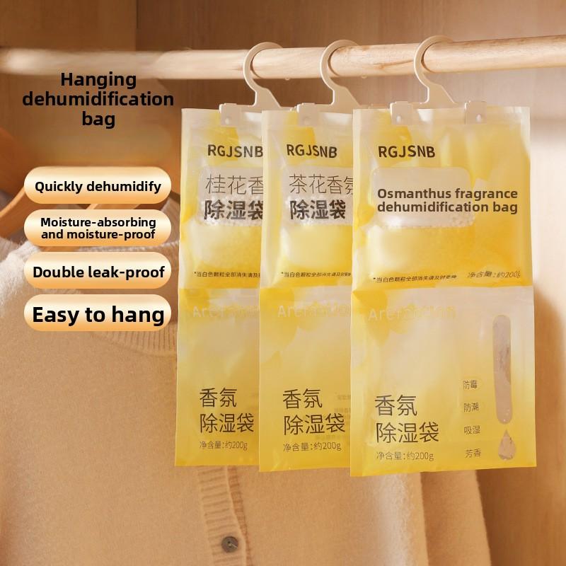 Hanging Wardrobe Dehumidifier for Homes Moisture-Proof Anti-Dryness Aromatic Mould-Resistant Bag
