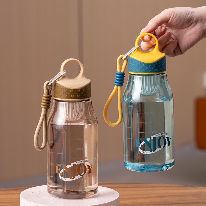 Water bottle new small simple female student adult cup drop resistant transparent plastic cup sports filter drinking cup