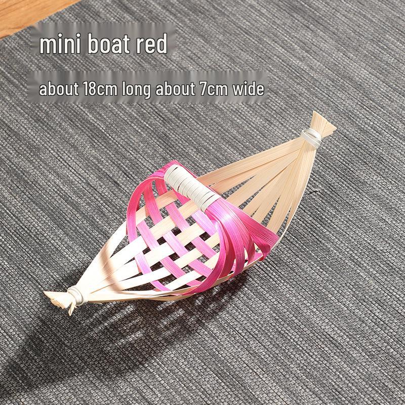 Handmade Bamboo Boat-Shaped Woven Fruit and Snack Storage Basket