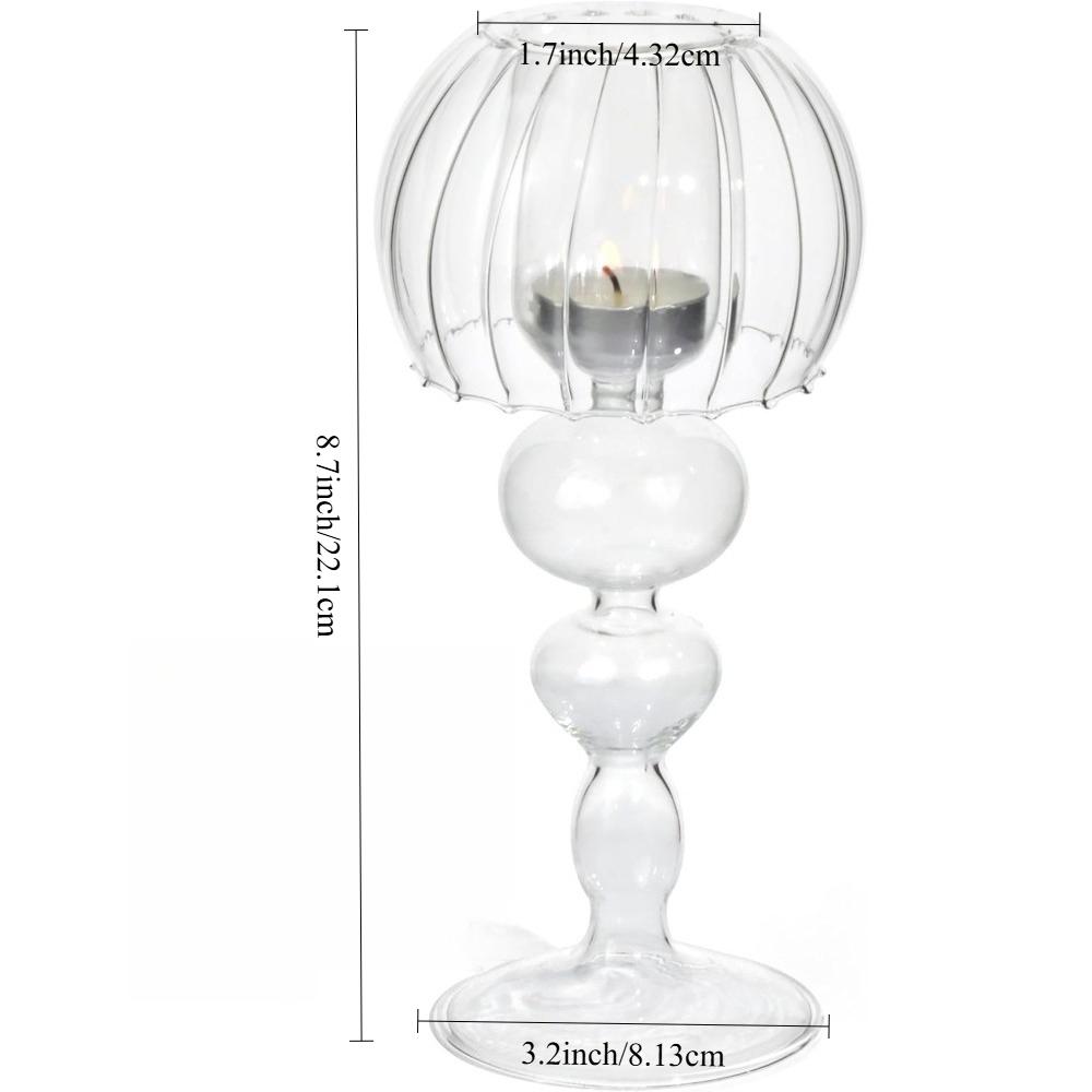 Nordic Transparent Desk Lamp Shaped Glass Candle Holders Creative Modern Style Candle Holder for Table Centerpiece Wedding Decor