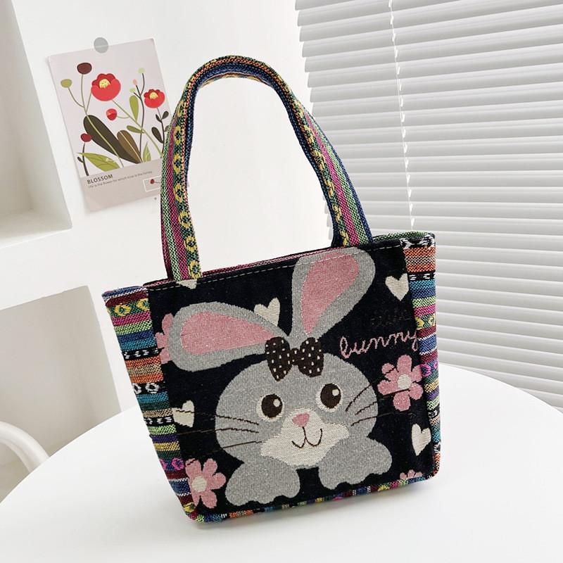 Ethnic Embroidered Handbag For Women With Canvas Material And Zipper Closure For Daily Use