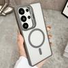 Metal Ring Lens Stand Holder Clear Magnetic Case For Samsung S25 Ultra S24 Plus S23 FE S22 A56 A36 A06 A15 For Magsafe Cover