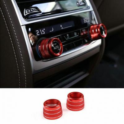 Red Aluminum Rear AC Adjusting Knob Ring Trim For BMW X3 G01 X4 2018-