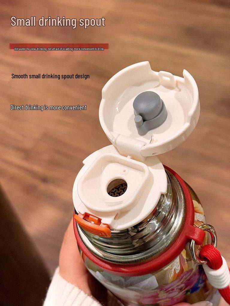 Golden Peacock National Style Stainless Steel Vacuum Insulated Water Cup - Large Capacity Double Layer Design