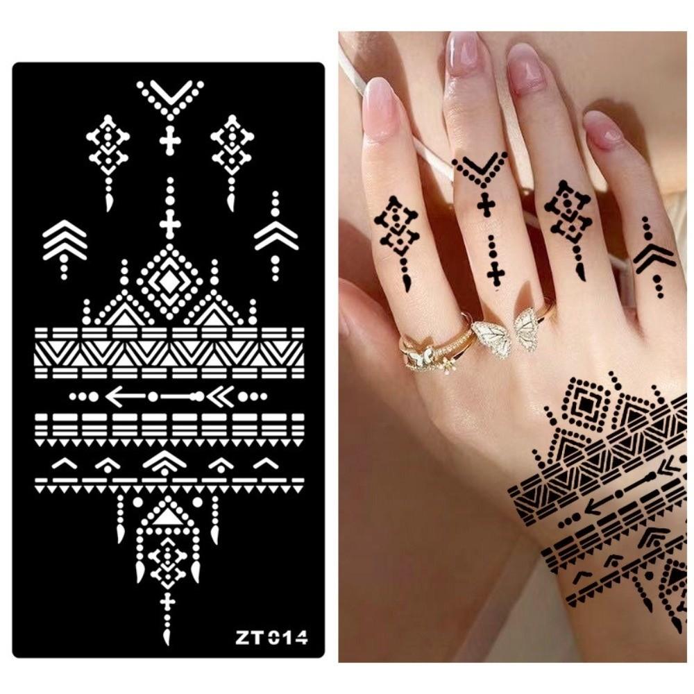 Personalized India Temporary Tattoo Ethnic Style Black Tattoo Decals Arm Foot Tattoos  Women Lady