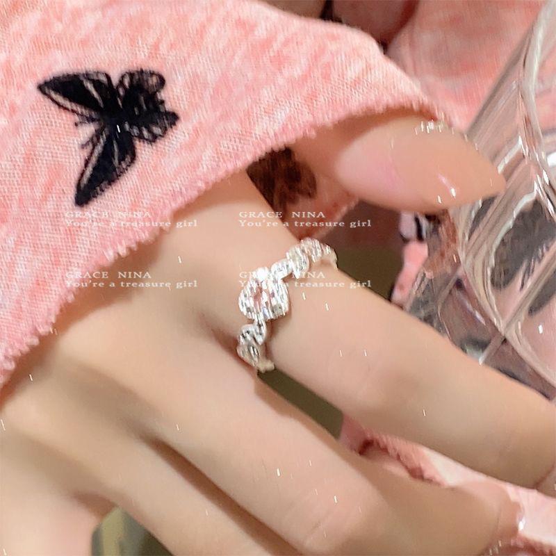 Koreanisches Zirkon-Liebesring-Set – luxuriöse, schlichte Statement-Ringe für einen vielseitigen Stil