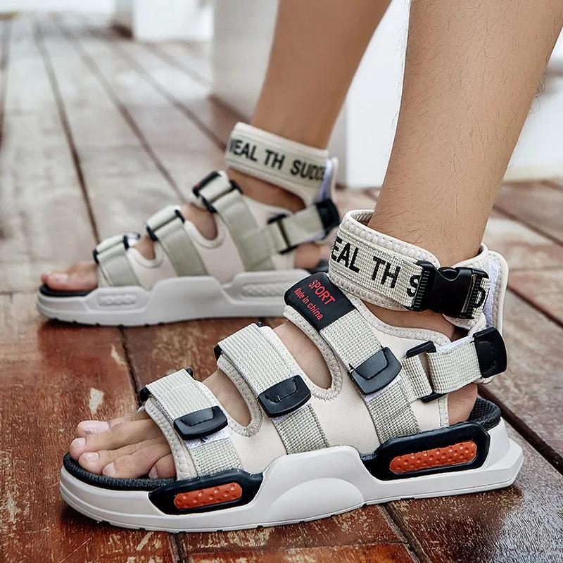 

Высокая сетчатая мужская обувь модные дышащие пляжные мужские повседневные кроссовки уличные тапочки толстая подошва лаконичные сандалии летние женские сандалии 36 бежевый