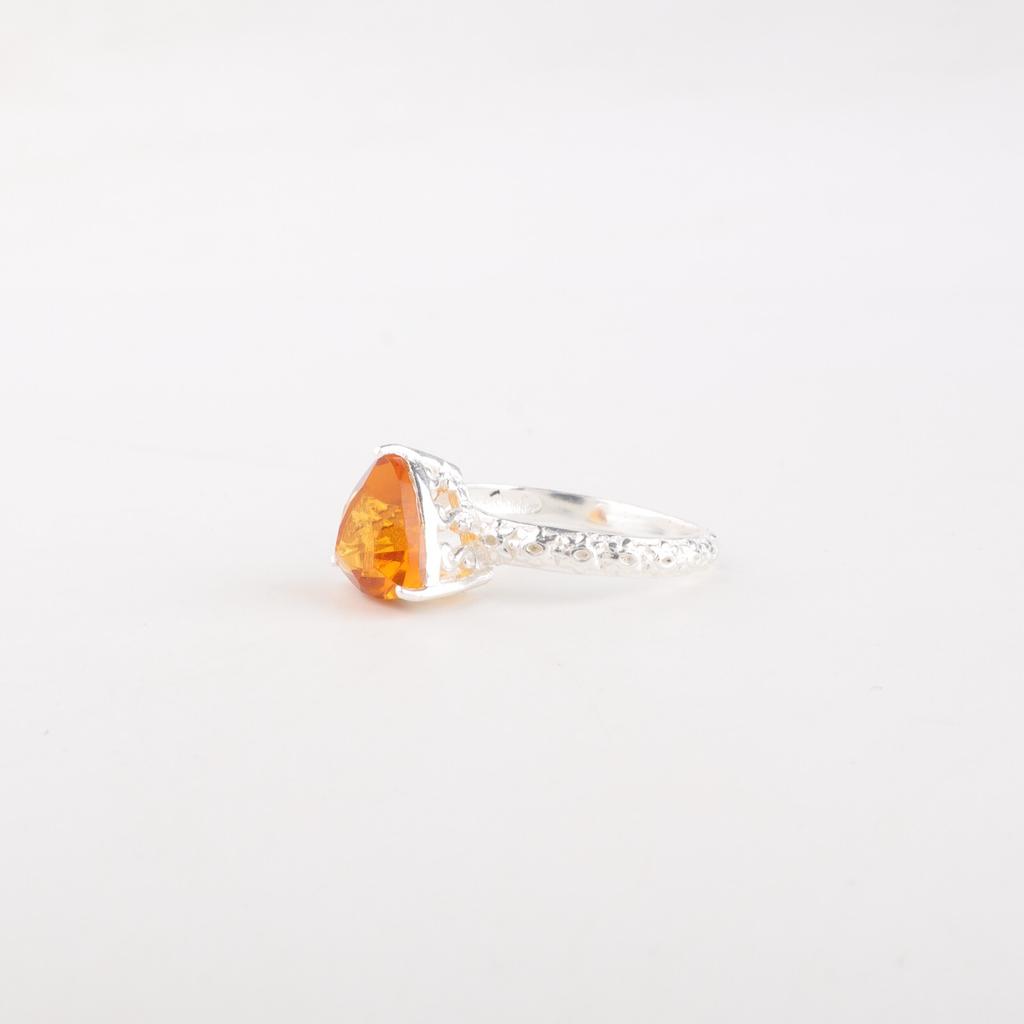 Citrine Gemstone 925 Sterling Silver Jewelry Handmade Dainty Ring Gift For Wife CZR-10-4