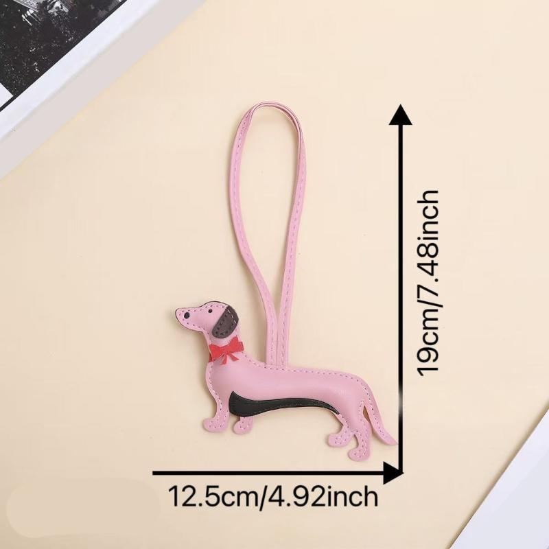 Multipurpose PU Leather Animal Keychain Decoration Dog Key Ring Accessory For Office Commute Or Casual Outings