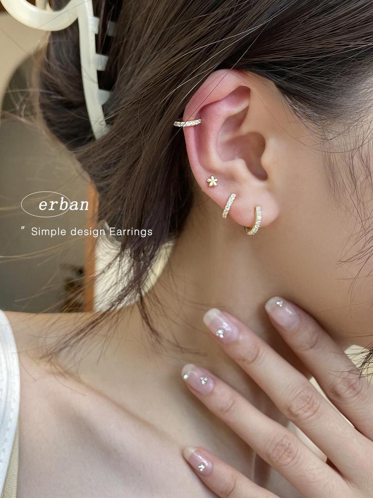 High-End Zirkon Silber Ohrringe: Einzigartige Ohrringe, Manschetten und Stecker für Frauen