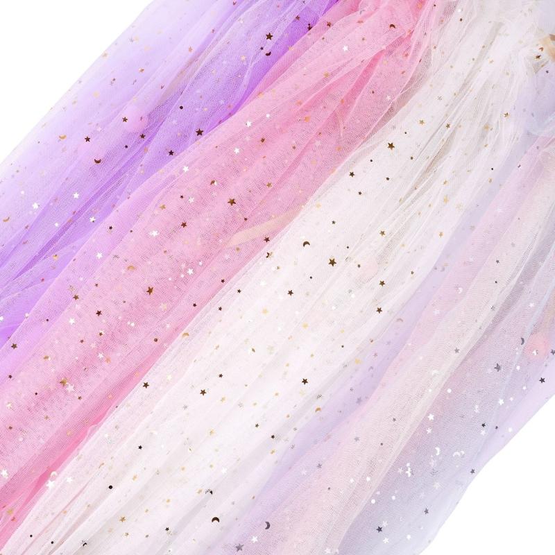 Sequins Tulle Princess Cape Princess Cloak Princess Cosplay Costume Accessory for Halloween Carnivals Birthday Party