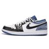 Jordan Air Jordan 1 Low top Vintage Basketball Shoes Men's Black White Blue 553558-414(Team32-SBO