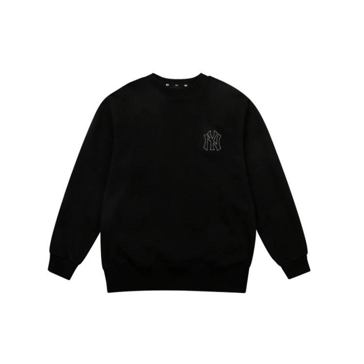MLB Old Flower Sweatshirts Unisex Black Crew Neck Moderate Regular 31MTM2111-50L