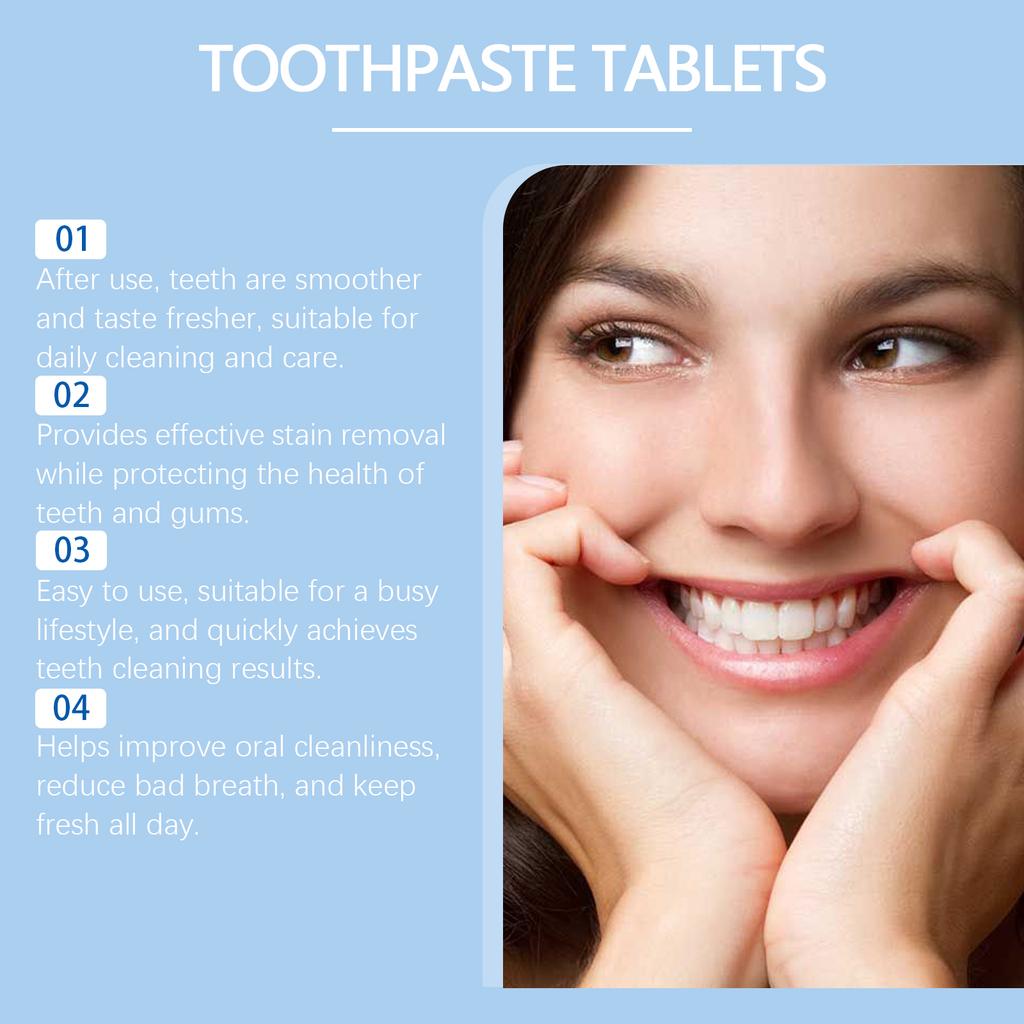 Mint Scent Toothpaste Tablets Oral Refresh Remove Tea and Coffee Stains Prevent Decay Promote Dental Toothpaste Tablets