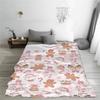 Pink Christmas Gingerbread Man Throw Blanket Soft Warm Flannel for Couch, Bed, Office, and Travel - Perfect Gift for All Season