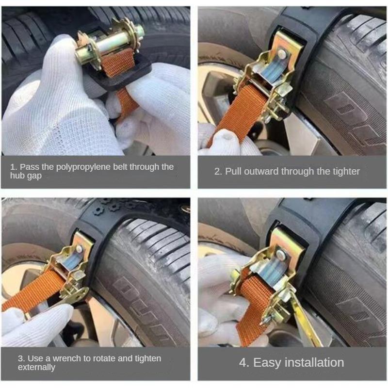 Emergency Anti Slip Chains for Automotive Tires, Universal Rubber Cow Tendon Anti Slip Chains, Snow Ground Anti Slip Chains