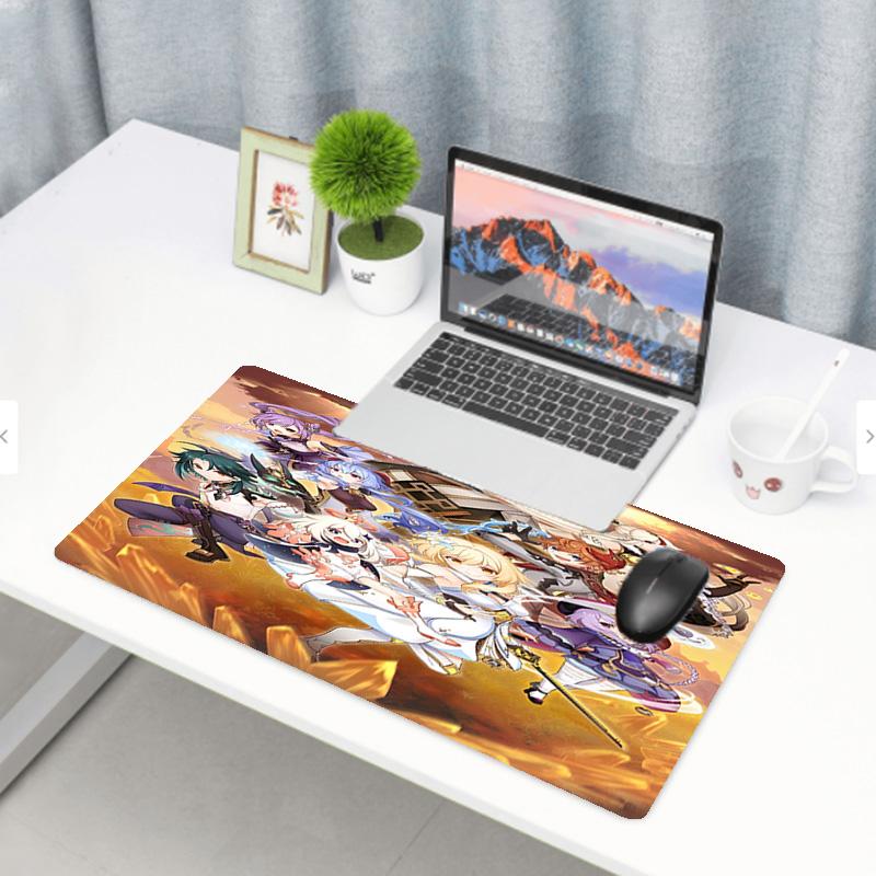 Genshin Impact Druck Mauspads, Anti-Rutsch Desktop Tastaturmatte, für PC Laptop Gaming Arbeiten Tägliche Nutzung, Cooles Festival Überraschungsgeschenk